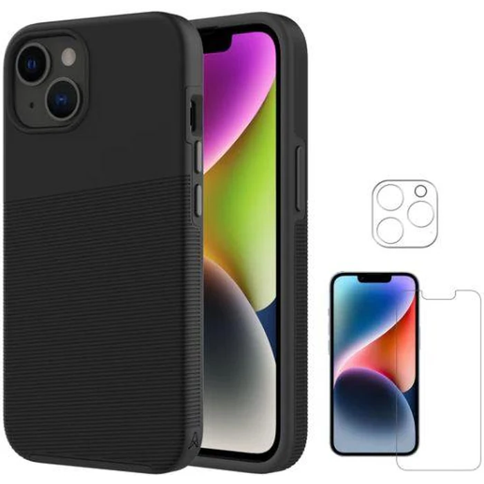 Axessorize PROTech Plus & ARMORGlass 360 Pack Phone Case for Apple iPhone 14 Plus - Black by Axessorize - Refurbished - Brand New condition - US$8.78