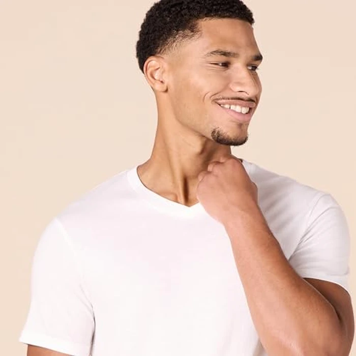 Amazon Essentials Men's V-Neck Undershirt, Breathable Cotton, Pack of 6, White, XX-Large by Amazon Essentials - Image 3