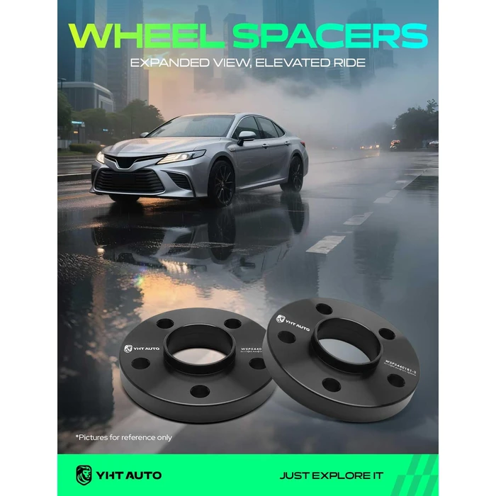 YHTAUTO 5x112mm Hub Centric Wheel Spacers 20mm Compatible with Mercedes-Benz C220, C230, C240, C280, C32 AMG, C320, C43 AMG, C55 AMG, SLK230, Tire Spacers w/ M12x1.5 Studs, 66.6mm Hub Bore 5 Lug 2PCS by YHTAUTO - Image 2