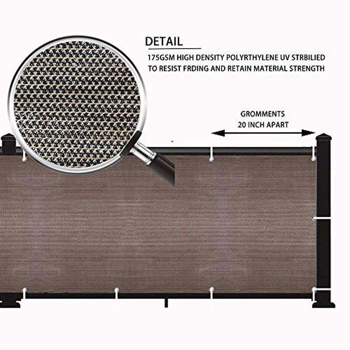 LOVE STORY 3' x 10' Brown Balcony Privacy Screen - Apartment Railing Fence Screen, UV Protection and Weather-Resistant, Blockage for Outdoor Backyard, Patio, Pool, Porch,Deck by LOVE STORY - Image 4