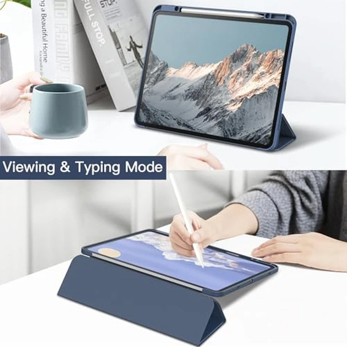 JETech Case for iPad Pro 13-Inch M5/M4 (2025/2024) with Pencil Holder, Clear Transparent Back Shell Slim Stand Shockproof Tablet Cover, Auto Wake/Sleep (Navy) by JETech - Image 7