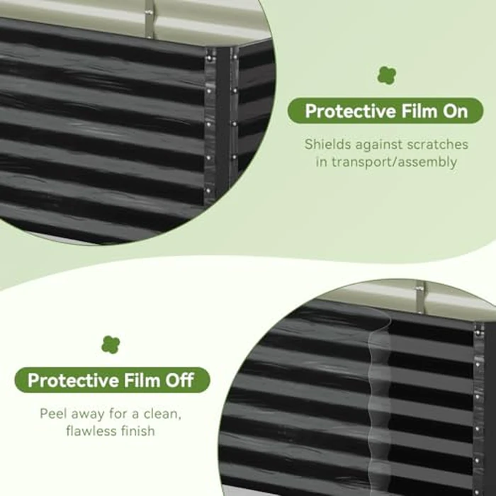 COMHOMA Raised Garden Bed 6x3x2ft,Galvanized Metal Planter Box Kit for Outdoor Gardening,Large Vegetable Flower Growing Beds with Gloves Tools,Black by COMHOMA - Image 8