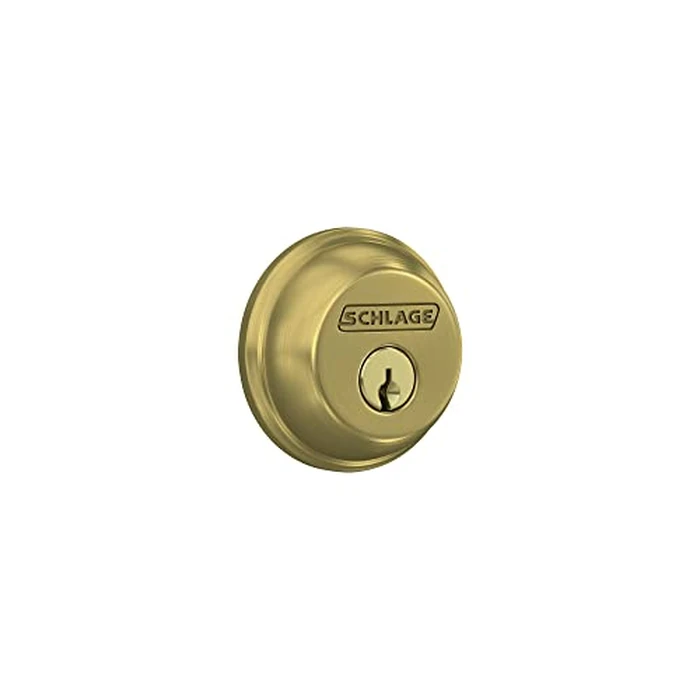 SCHLAGE Lock Company Single Cylinder Deadbolt, Satin Brass (B60 N 608) by SCHLAGE - Used - Acceptable condition - US$26.01