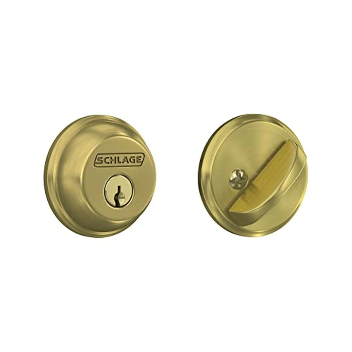 SCHLAGE Lock Company Single Cylinder Deadbolt, Satin Brass (B60 N 608) by SCHLAGE - Image 5