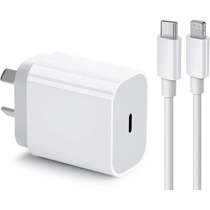 iPhone Charger 20W USB C Charger with USB C to Lightning Cable 1m - White by No.1 Casing - Refurbished - Premium condition