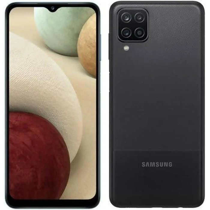 Galaxy A12 - 32GB - 2GB RAM - 1 Physical SIM - Black - Unlocked by Samsung - Refurbished - Good condition - US$80.04