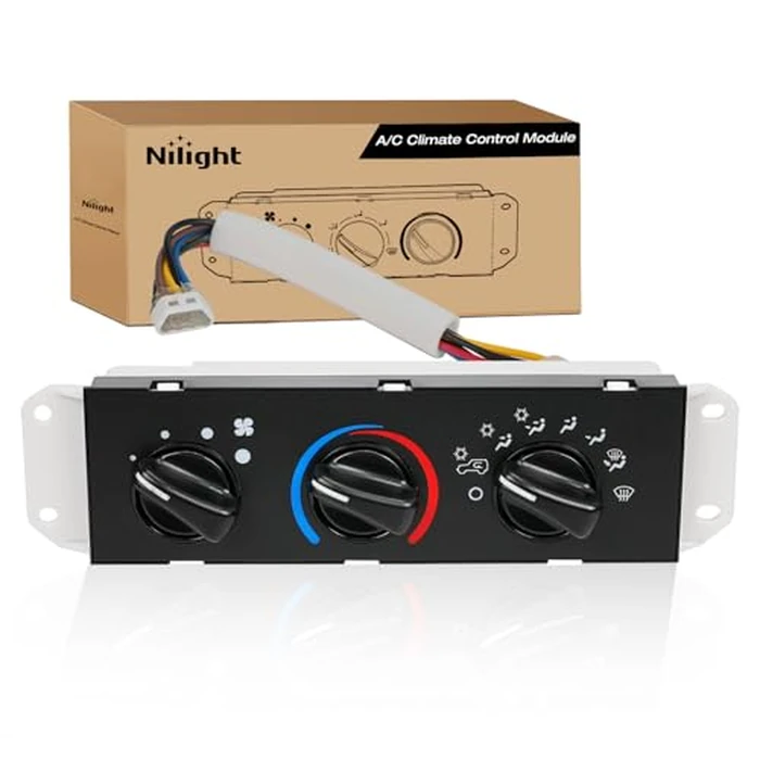 Nilight A/C Heater Climate Control Module Switch Panel Compatible with 1999 2000 2001 Jeep Wrangler TJ 2002 2003 2004 Wrangler TJ Right Hand Driver Truck Replacement Air Conditioning Panel by Nilight - Image 1