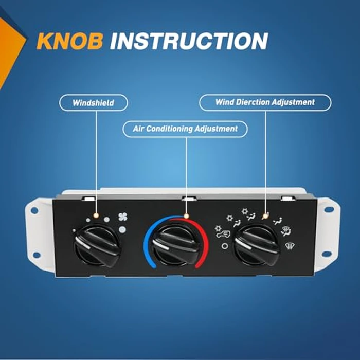 Nilight A/C Heater Climate Control Module Switch Panel Compatible with 1999 2000 2001 Jeep Wrangler TJ 2002 2003 2004 Wrangler TJ Right Hand Driver Truck Replacement Air Conditioning Panel by Nilight - Image 2