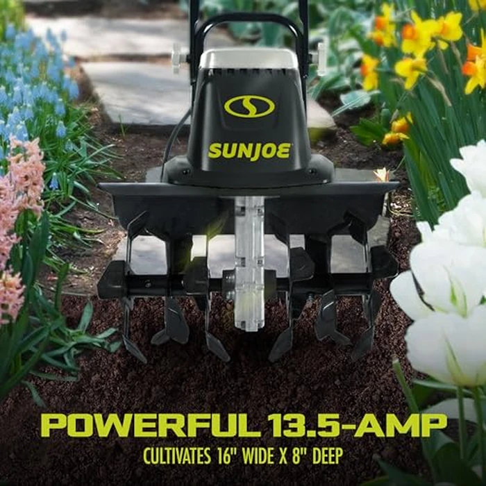 Sun Joe Corded Electric Garden Tiller & Cultivator with Steel Tines, 16", 13.5-Amp Motor - Heavy-Duty Tilling Machine for Lawn, Yard, and Gardening Care, TJ604E by Sun Joe - Image 6