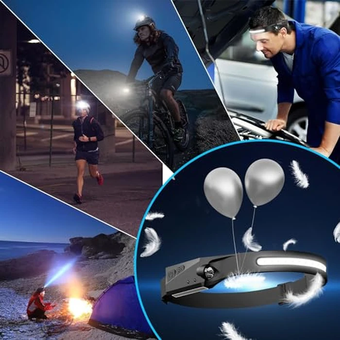 Bud K 12Pack LED Rechargeable Headlamp, 1000-Lumen IPX5 Waterproof Adult Headlamp with Motion Sensor, 230 degrees Wide Beam, 6 Modes, Lightweight, Ideal for Camping, Hiking, Running, and Cycling by Bud K - Image 8