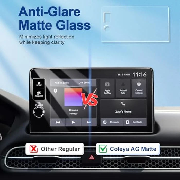 Coleya Anti-Glare Matte 2026 HR-V Screen Protector, for Honda HR-V (LX/Sport/EX-L) 9-inch Color Touchscreen, 9H Tempered Glass 2026 HRV Accessories HD&Anti-Fingerprint 9" by Coleya - Image 3