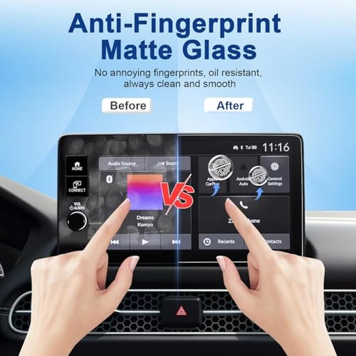 Coleya Anti-Glare Matte 2026 HR-V Screen Protector, for Honda HR-V (LX/Sport/EX-L) 9-inch Color Touchscreen, 9H Tempered Glass 2026 HRV Accessories HD&Anti-Fingerprint 9" by Coleya - Image 4