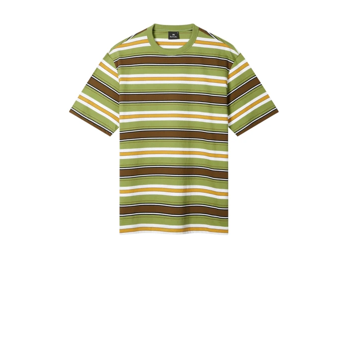 PS Paul Smith Mens Casual FIT SS T Shirt Striped,Medium Green,S by Paul Smith - Used - Like New condition