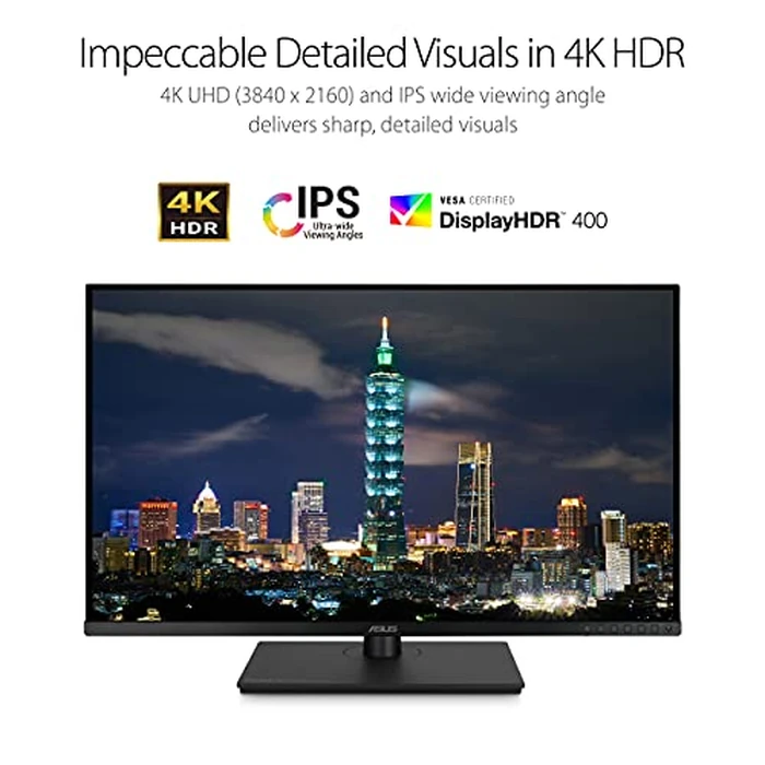 ASUS ProArt Display 32” 4K HDR Monitor (PA329CV) - UHD (3840 x 2160), IPS, 100% sRGB/Rec.709, ΔE < 2, Calman Verified, USB-C Power Delivery, DisplayPort, HDMI, USB 3.1 Hub, C-clamp, Height Adjustable by ASUS - Image 4