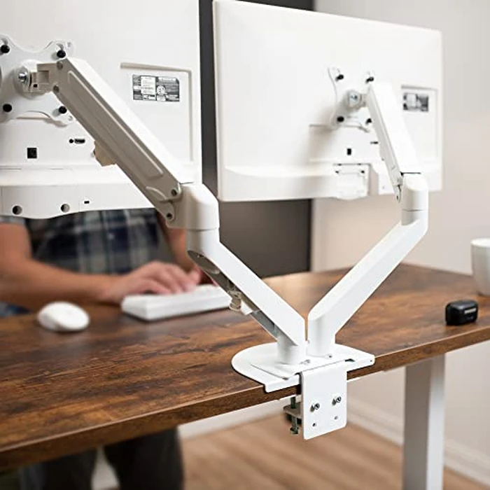 VIVO Steel Reinforcement Bracket Mount Plate for Thin, Glass, and Other Fragile Table Top Surfaces, Compatible with Most Monitor Stand C-Clamp Installations, Anti-Slip No Scratch, White, STAND-AC01RW by VIVO - Image 2
