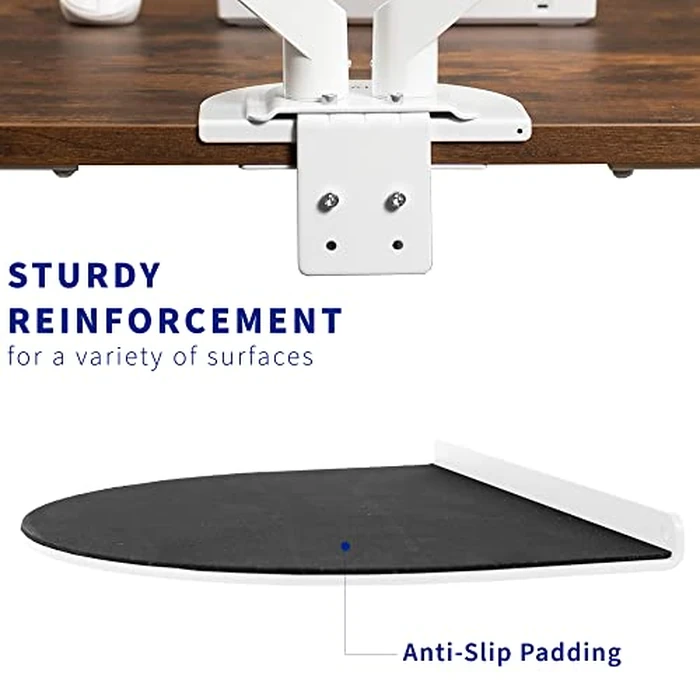 VIVO Steel Reinforcement Bracket Mount Plate for Thin, Glass, and Other Fragile Table Top Surfaces, Compatible with Most Monitor Stand C-Clamp Installations, Anti-Slip No Scratch, White, STAND-AC01RW by VIVO - Image 4