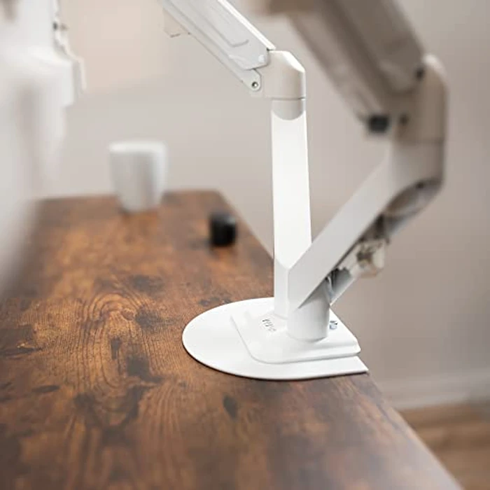 VIVO Steel Reinforcement Bracket Mount Plate for Thin, Glass, and Other Fragile Table Top Surfaces, Compatible with Most Monitor Stand C-Clamp Installations, Anti-Slip No Scratch, White, STAND-AC01RW by VIVO - Image 5