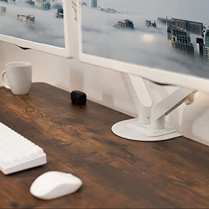 VIVO Steel Reinforcement Bracket Mount Plate for Thin, Glass, and Other Fragile Table Top Surfaces, Compatible with Most Monitor Stand C-Clamp Installations, Anti-Slip No Scratch, White, STAND-AC01RW by VIVO - Image 9
