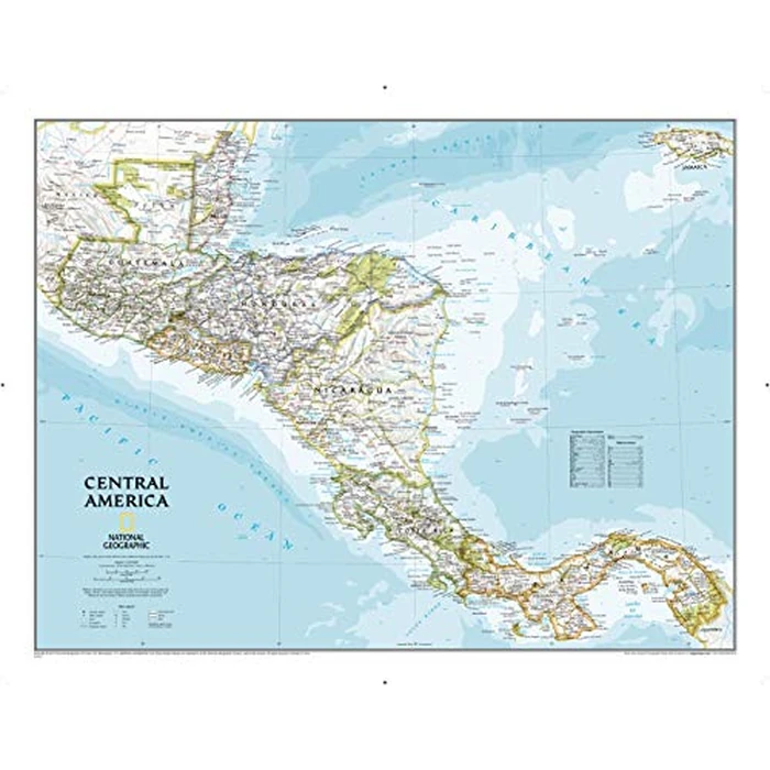 National Geographic Central America Wall Map - Classic (28.75 X 22.25 In) by NATIONAL GEOGRAPHIC - Used - Acceptable condition - CA$8.36
