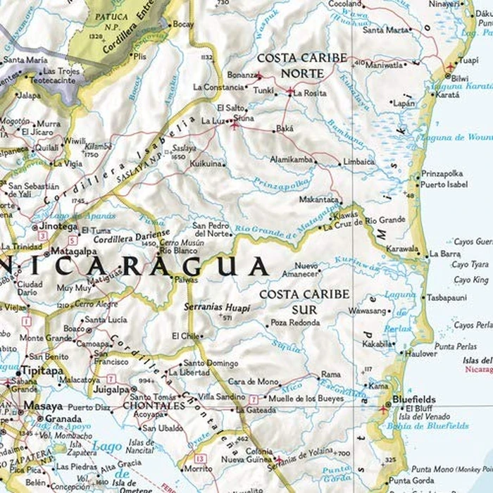 National Geographic Central America Wall Map - Classic (28.75 X 22.25 In) by NATIONAL GEOGRAPHIC - Image 2