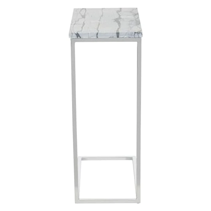 OSP Home Furnishings C-Table, Set of 2, Solid Grey Marble Top with Chrome Metal Base by OSP Home Furnishings - Image 6