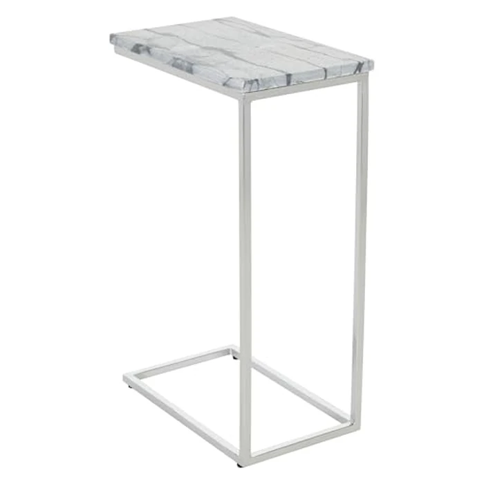 OSP Home Furnishings C-Table, Set of 2, Solid Grey Marble Top with Chrome Metal Base by OSP Home Furnishings - Image 7
