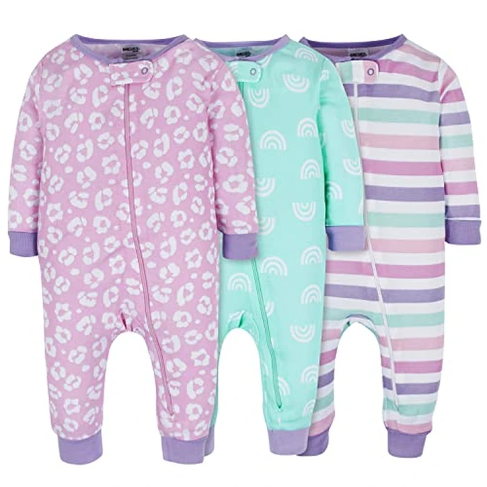 Onesies Brand Baby Girls 3-Pack Snug Fit One-Piece Cotton Pajamas, Rainbows, 3T by Onesies Brand - Used - Like New condition - US$19.94