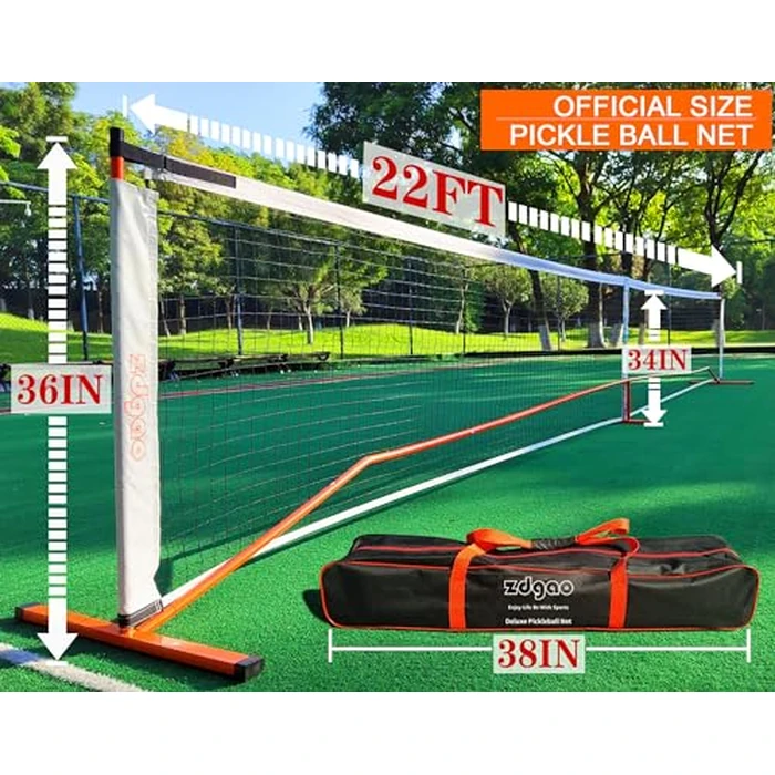 Portable Pickleball Net with Free Stand Frame for Indoor or Outdoor, Official Size 22 x 3ft w/Carrying Bag by Zdgao - Image 2