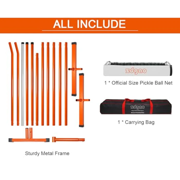 Portable Pickleball Net with Free Stand Frame for Indoor or Outdoor, Official Size 22 x 3ft w/Carrying Bag by Zdgao - Image 4
