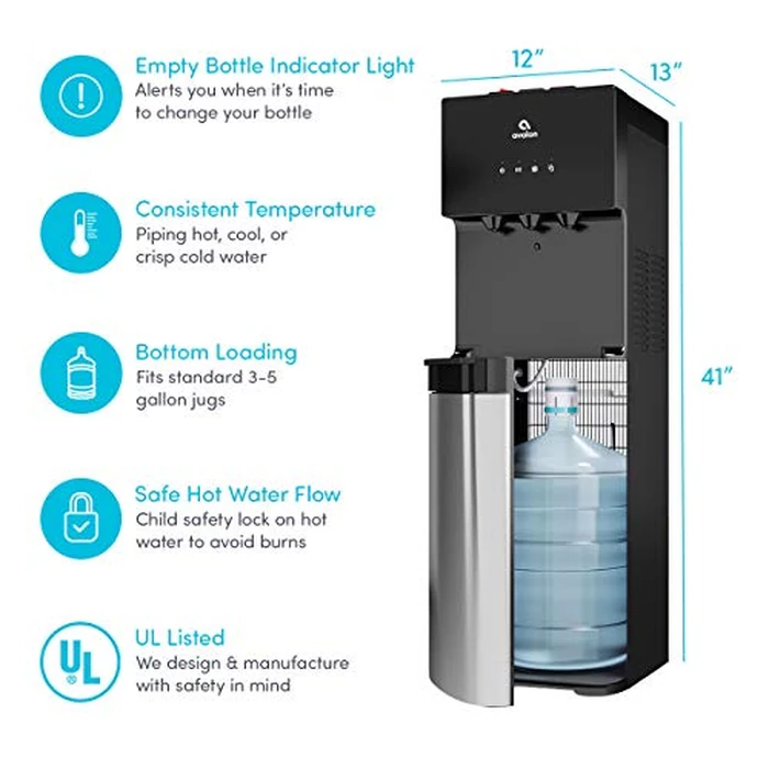 Avalon A4BLWTRCLR Bottom Loading Water Cooler Water Dispenser - 3 Temperature Settings - Hot, Cold & Room Water, Durable Stainless Steel Cabinet, Bottom Loading - UL/Energy Star Approved by Avalon - Image 6