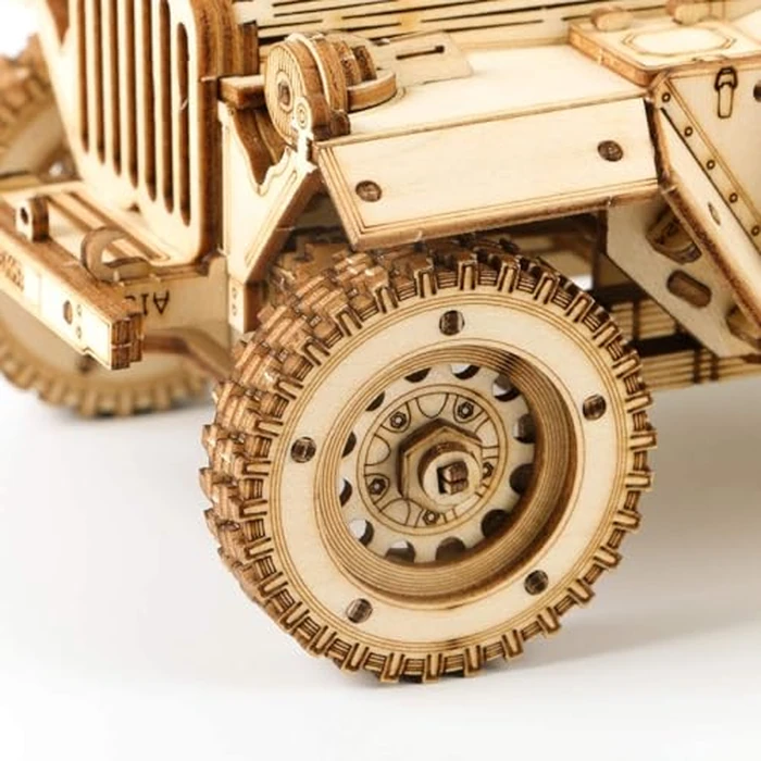 ROKR 3D Wooden Puzzle Scale Model Car -Self Building Vehicle Kits-Brain Teaser Toys- Birthday/Christmas Gift for Adults on (Army Jeep) by ROKR - Image 7