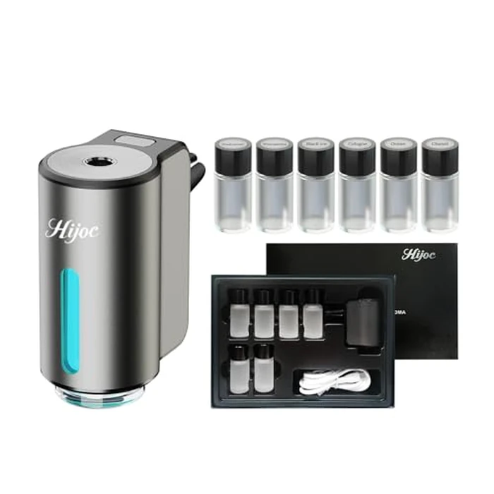 Hijoc Smart Car Air Freshener & Essential Oil Diffuser - USB Rechargeable, Auto On/Off, with 6 Premium Oils | Long-Lasting Scent for Car, Office, Home by Hijoc - Used - Very Good condition - US$24.44
