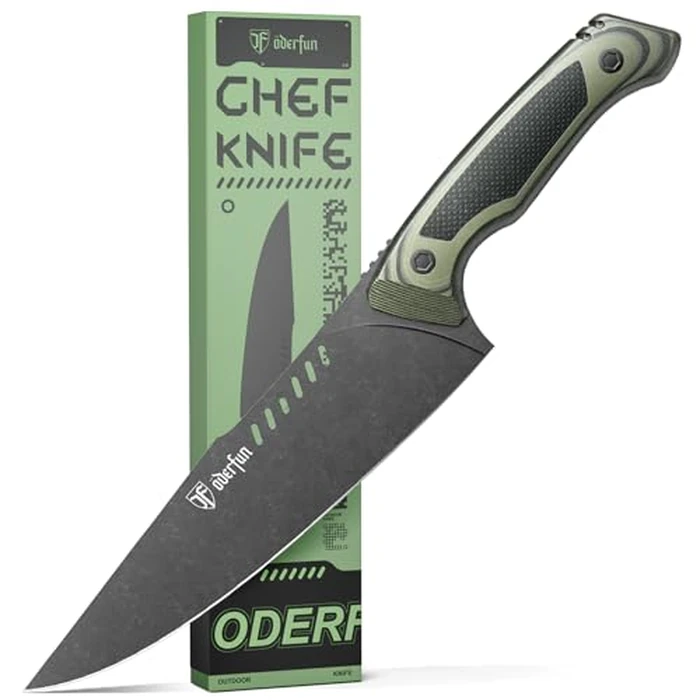 8 Inch Professional Chef Knife, Ultra Sharp Kitchen Knife with G10 Handle,Full Tang, Gyuto Style for Home Cooking and Outdoor BBQ, for Men and Women by ODERFUN - Used - Like New condition - CA$37.99