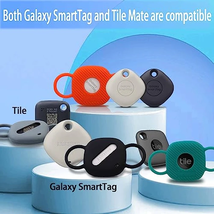 Dog Silicone Collar Holder for Samsung SmartTag/Smart Tag+Plus/Tile Mate, Companion of Finder Tracker Locator Case for Pet Cat Necklace Buddy, Android GPS Devices Accessories Secure Holder (4 Pack) by ThingsBag - Image 2