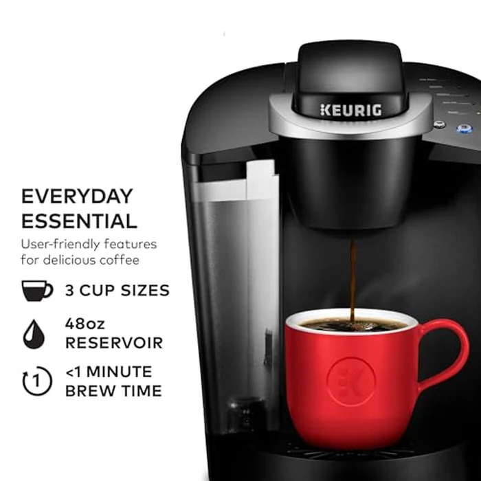 Keurig K-Classic Single Serve K-Cup Pod Coffee Maker, with 3 Brew Sizes, 48oz Removable Reservoir, Black by Keurig - Image 2