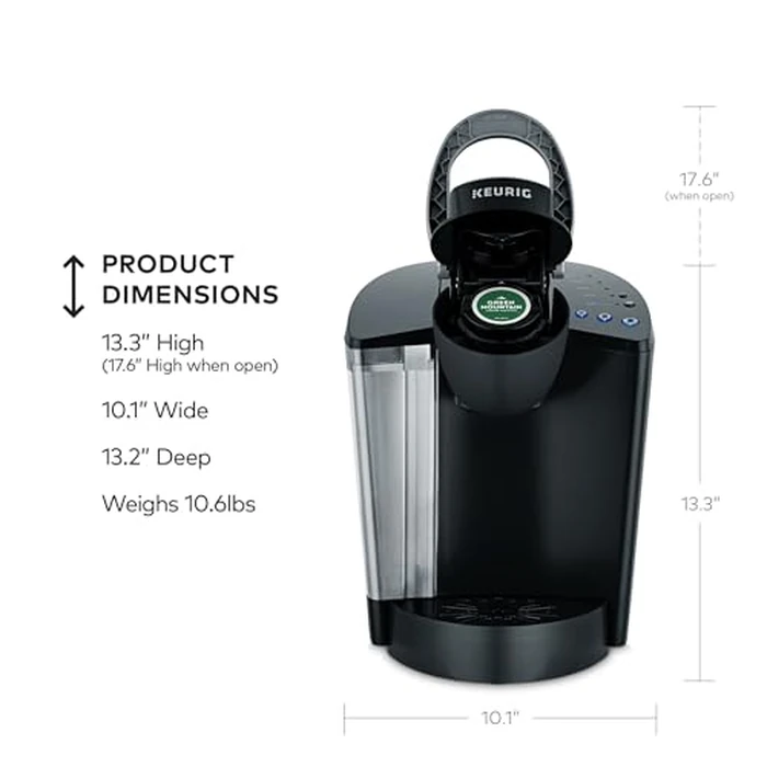 Keurig K-Classic Single Serve K-Cup Pod Coffee Maker, with 3 Brew Sizes, 48oz Removable Reservoir, Black by Keurig - Image 4