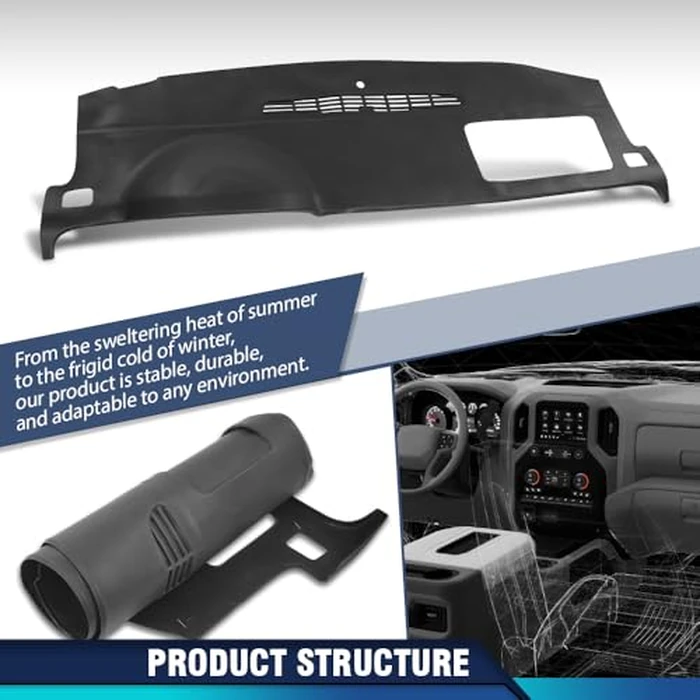 PIT66 TPE Dash Cover Dashboard Panel W/O Dash Speaker & AMP, Compatible with Chevy Avalanche Tahoe Suburban Silverado 2007-2014, Fit GMC Yukon/Yukon XL Sierra 2007-2014 Instrument Panel by PIT66 - Image 9