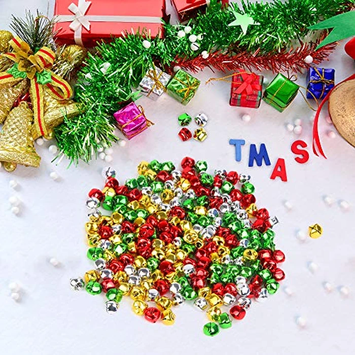 Augshy 200 Pieces Jingle Bells 3/5Inch Craft Bell Bulk for Christmas Home and Pet Decorations Xmas Decor Party Favors Supplies (Red Green Gold Silver) by Augshy - Image 6