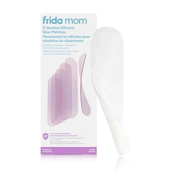 Frida Mom C-Section Silicone Strips, C-Section Recovery Must Have Scar Patches, Reusable Medical Grade Treatment for Keloid Scars, Includes Case & Pouch by Frida Mom - Used - Acceptable condition - CA$25.19