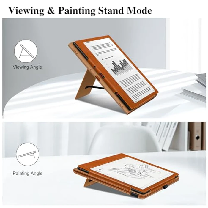 Fintie Case for 10.3" Boox Note Air 5 C (2025)/ Note Air4 C (2024)/ Note Air3 C/ Air3 B/W (2023) Tablet ePaper -Premium PU Leather Stand Cover Auto Sleep/Wake with Card Slot & Pen Holder, Brown by FINTIE - Image 3