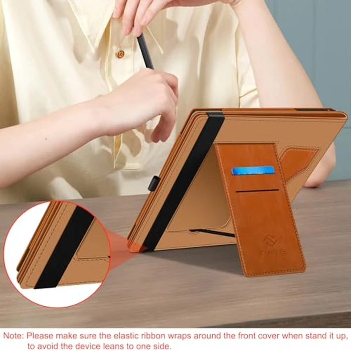 Fintie Case for 10.3" Boox Note Air 5 C (2025)/ Note Air4 C (2024)/ Note Air3 C/ Air3 B/W (2023) Tablet ePaper -Premium PU Leather Stand Cover Auto Sleep/Wake with Card Slot & Pen Holder, Brown by FINTIE - Image 6