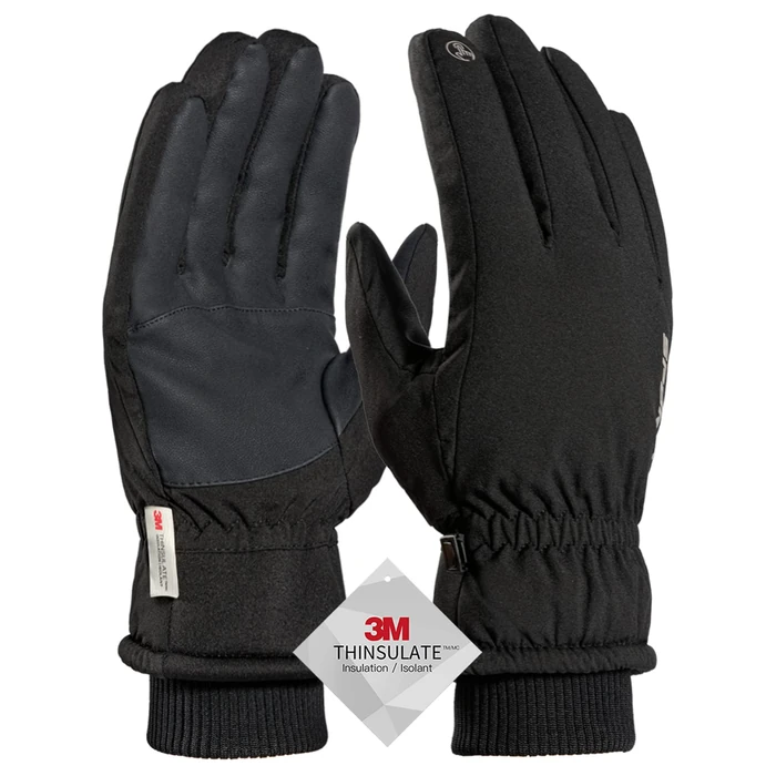 TRENDOUX Winter Gloves for Men, Water Resistance Women 3M Thinsulate, Outdoor Skiing Hiking Touchscreen, Windproof Cuff, Thick Thermal Wicking Insert, Snowboard Snow Running (Black L) by TRENDOUX - Image 1