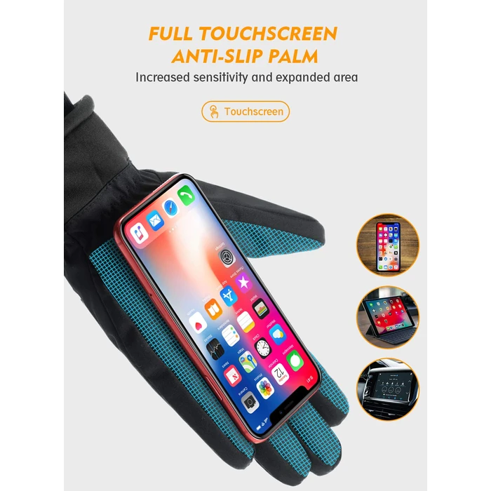 TRENDOUX Winter Gloves for Men, Water Resistance Women 3M Thinsulate, Outdoor Skiing Hiking Touchscreen, Windproof Cuff, Thick Thermal Wicking Insert, Snowboard Snow Running (Black L) by TRENDOUX - Image 5