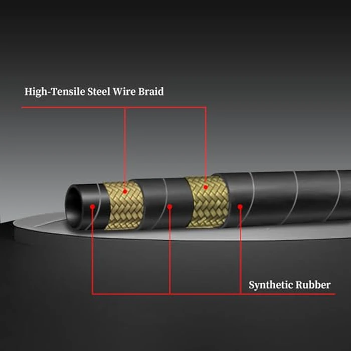 50Ft 3/8 Hydraulic Hose with 10Pcs 3/8" JIC 37 degrees Female and 10Pcs 3/8 inch NPTF Male Hydraulic Hose Fittings W.P.53MPa / 7685PSI by CAMUUN - Image 4
