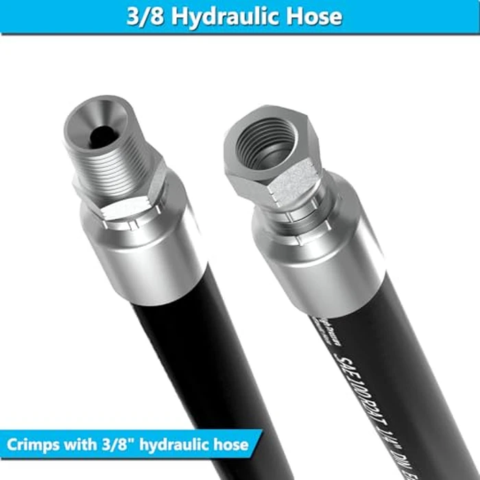 50Ft 3/8 Hydraulic Hose with 10Pcs 3/8" JIC 37 degrees Female and 10Pcs 3/8 inch NPTF Male Hydraulic Hose Fittings W.P.53MPa / 7685PSI by CAMUUN - Image 5