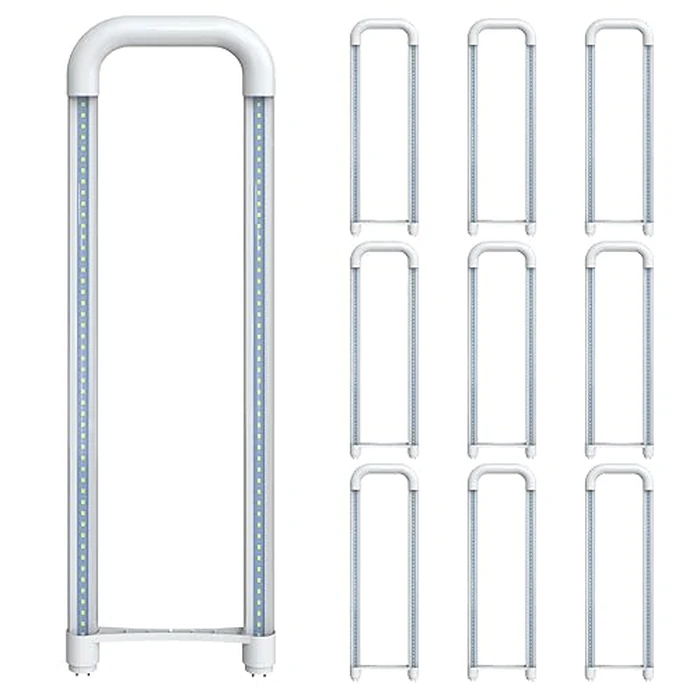 Romwish U Bend LED Tube Light, T8 T12, 18W(40W Equivalent), 5000K Daylight, 2400LM, Fluorescent Light Tube Replacement, Remove Ballast, Dual-Ended Powered, G13 Base, 10 Pack, ETL by Romwish - Used - Like New condition