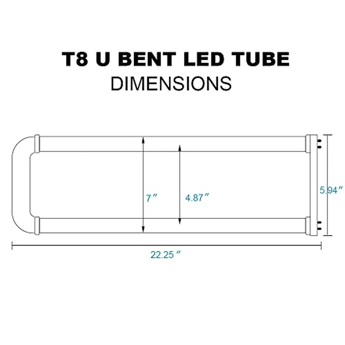 Romwish U Bend LED Tube Light, T8 T12, 18W(40W Equivalent), 5000K Daylight, 2400LM, Fluorescent Light Tube Replacement, Remove Ballast, Dual-Ended Powered, G13 Base, 10 Pack, ETL by Romwish - Image 3