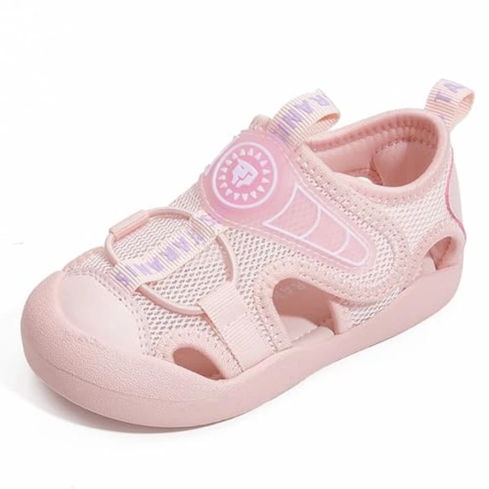 TARANIS Boys Girls Outdoor Sport Sandals Closed Toe Water Beach Hiking Lightweight Athletic Summer Shoes Pink26 by TARANIS - Image 1