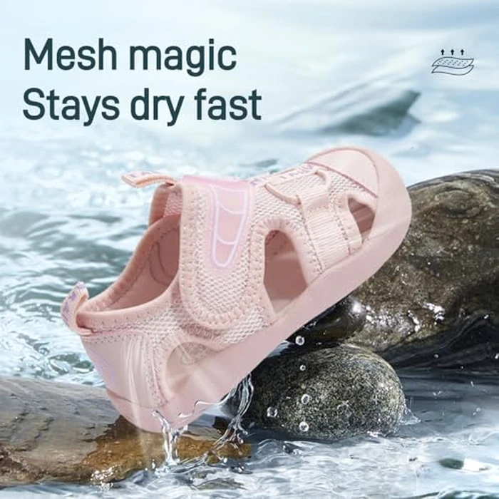 TARANIS Boys Girls Outdoor Sport Sandals Closed Toe Water Beach Hiking Lightweight Athletic Summer Shoes Pink26 by TARANIS - Image 3