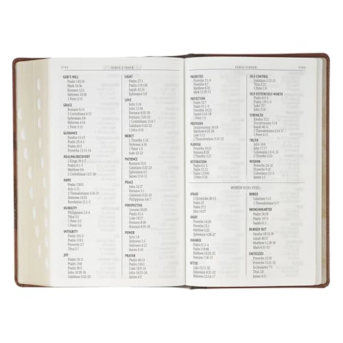 KJV Holy Bible, Giant Print Standard Size Red Letter Edition, Thumb Index Tabs & Ribbon Marker, King James Version, Vegan Leather, Brown, 14 pt. Type by Christian Art Gifts - Image 8